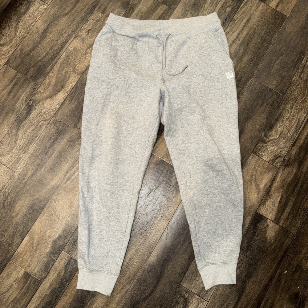 FILA Fleece Tapered Sweatpants Joggers Men's Size L Heather Grey Logo Athletic